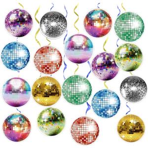 18 PCS Disco Party Decorations, Spiral Party Decorations, 70s Disco Ball Ceiling Decorations Hanging, Retro Dance Party Decor for 70s 80s Birthday Garland