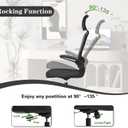 Ergonomic Office Chair for Long Hours Sitting – Back & Neck Pain Relief, Adjustable Lumbar Support & Headrest, High-Density Foam Seat, Ideal for Work & Home Office, Black