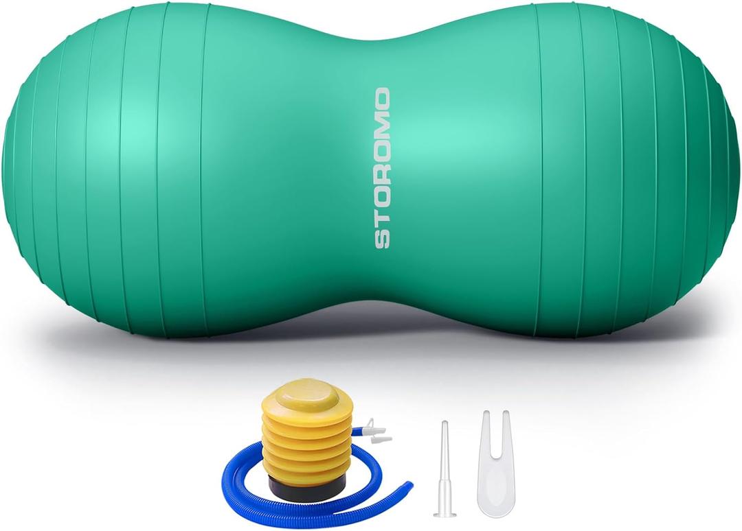 Anti-Burst Peanut Ball,Kids Active Wiggle Seat,for Labor, Therapy, Kids with ADHD Eco-Friendly Birth Ball for Pregnancy, Physical Therapy & Exercise with Pump, 31.5x15.7 inch