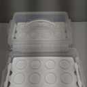 Snapware (2-Layer, 24 Cupcakes Plastic Detachable Cupcake Carrier Storage Container With Lid and Handle, Freezer Dishwasher Microwave Safe (14.25" L x 10.5" W)