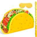 Taco Pinata Mexican Piata Party Favor Includes Stick Blindfold Bat for Birthday Cinco De Mayo Decor for Mexican Themed Party Supplies, 16.1 x 11.9 x 3.2 Inches