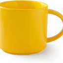 ZaH 14oz Coffee Mug Ceramic Solid Color Mugs Home Office Tea Cup - Dishwasher Washing Microwave Heating (Yellow)