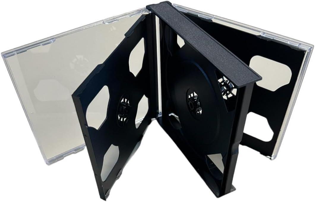 MediaPack4All 24mm Chubby Multi-Six Jewel Case (6-Disc Capacity), Black Chubby Jewel Case for CD/DVD/Game Storage (10)