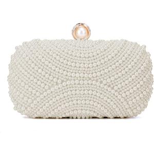 Oweisong Pearl Clutch Purses for Women Wedding Bride Pearl Evening Bag Party Clutch Wallet Tote Handbag