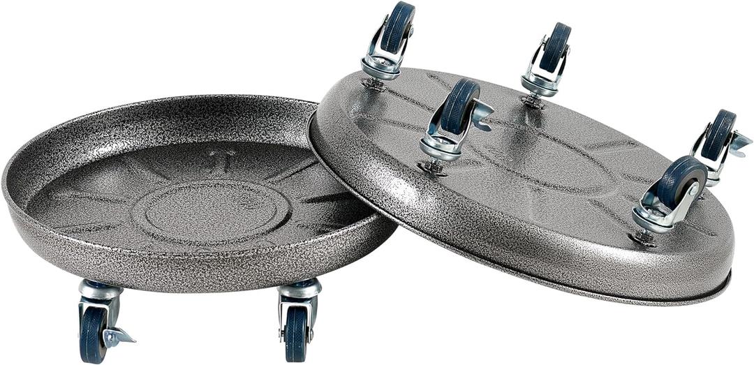Choclaif Plant Caddy with Wheels,3 Pack Silver Heavy Duty Plant Stand with Universal Wheels, Round Pot Trolley for Indoor Outdoor 16inch