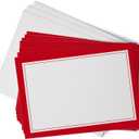 Hill Valley Greetings Classic Red Border Note Cards - 48 Folding Greeting Cards with Envelopes - Blank Inside