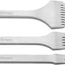 KUIDAMOS 3PCS White Steel 2/5/10 Punch Prong Tool Set Lacing Stitching Chisel Set for Leather Crafts Punching Working(Spacing 3.85mm)
