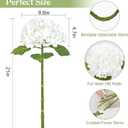 Waipfaru 21" Real Touch White Hydrangea Artificial Flowers with Long Stem & Leaves, Full Latex Faux Hydrangea Flowers for Home Decor Party Floral Arrangements Wedding Bouquets Centerpieces, 4Pcs