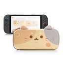 GeekShare Carrying Case Compatible with Switch 2 (2025) 7.9 Inch, Large Capacity Hard Shell Travel Case with 12 Game Card Slots for Switch 2 Console and Accessories, Tricolor Cat