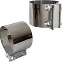 2PCS Exhaust Clamps 4 Inch Butt Joint Exhaust Pipe Muffler Clamp Band Stainless Steel Exhaust Pipes Connection for Cars