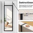 whitebeach Wall Mirror Full Length Door, Black Bedroom Full Body Over The Door Hanging Mirror 48" 16"