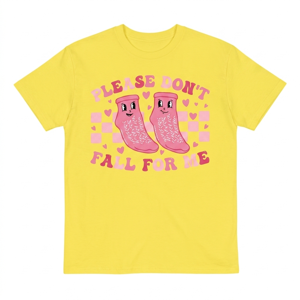 Please Don't Fall For Me T-shirt (Yellow, M)
