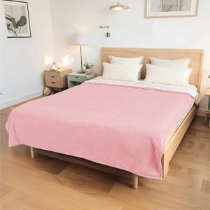 Electric Heated Blanket Queen Size 84"x90" - Coral Fleece & Sherpa Fabric Dual-Sided, 4 Heat Settings & 10 Hours Auto Off, Soft Warming Throw for Home, Office, or Bed, Machine Washable, Light Pink