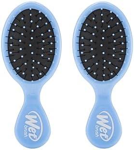 Wet Brush Detangling Brush, Mini Detangler (Sky), Wet & Dry Tangle-Free Hair Brush for Women & Men, No Tangle, Soft and Flexible Bristles for Straight, Curly, and Thick Hair (Pack of 2)