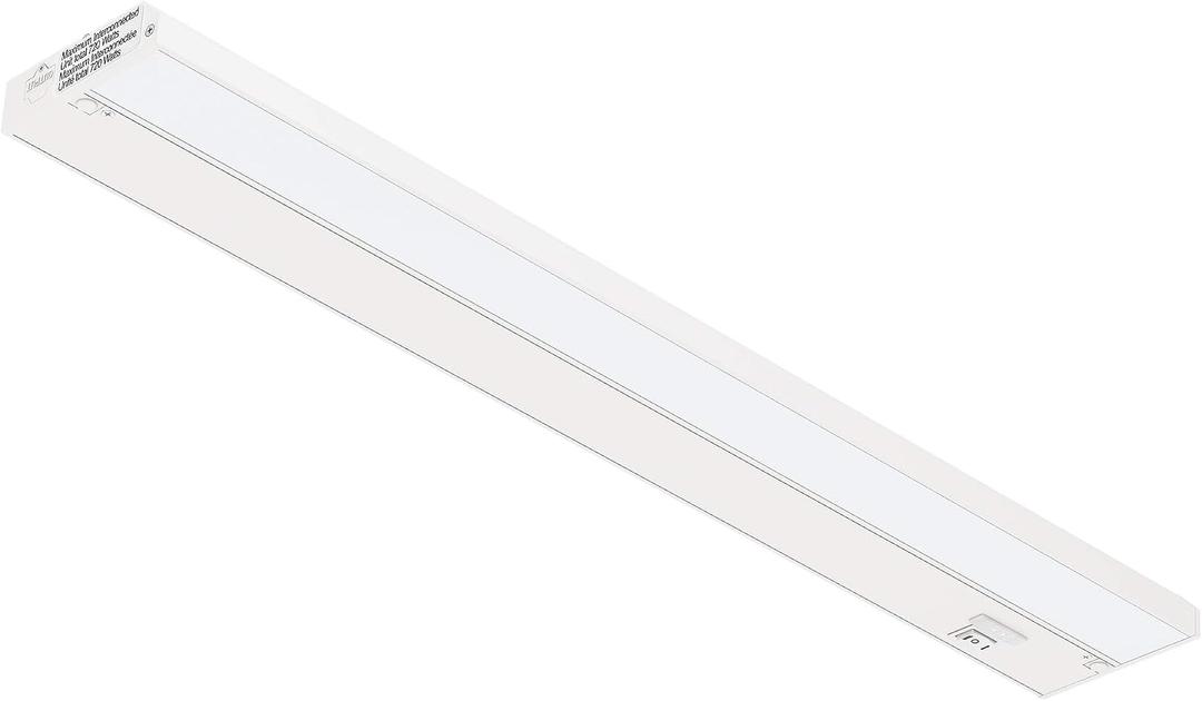 Getinlight 24-inch 3 Color Levels LED Under Cabinet Lighting, Hardwired or Plugged-in, Selectable White 2700K/3000K/4000K, Dimmable, White Finished, IN-0210-3