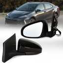 Left Driver side Mirror Fits 2014-2018 Toyota Corolla Sedan/Hatchback with Power Glass without Heated without Turn signals without Blind Spot Match Black Replace 8794002F20(3Pins)