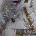 COMHOMA Makeup Vanity Desk with Mirror and Lights, Vanity Table and Chair Set with 4 Drawers and Charging Station, Bedroom Dresser Mirror& Adjustable 3 Color Modes, Storage Shelf, 32In White and Gold