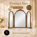 Wonderjune 3 Way Trifold Vanity Mirrors 30 x 37 in Vintage, Baroque, Bronze