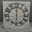 Large Farmhouse Wall Clock  24 Inch Square Rustic Wooden Clock with Decorative Reversible Wooden Sign, Perfect for Any Space and Ideal Gift