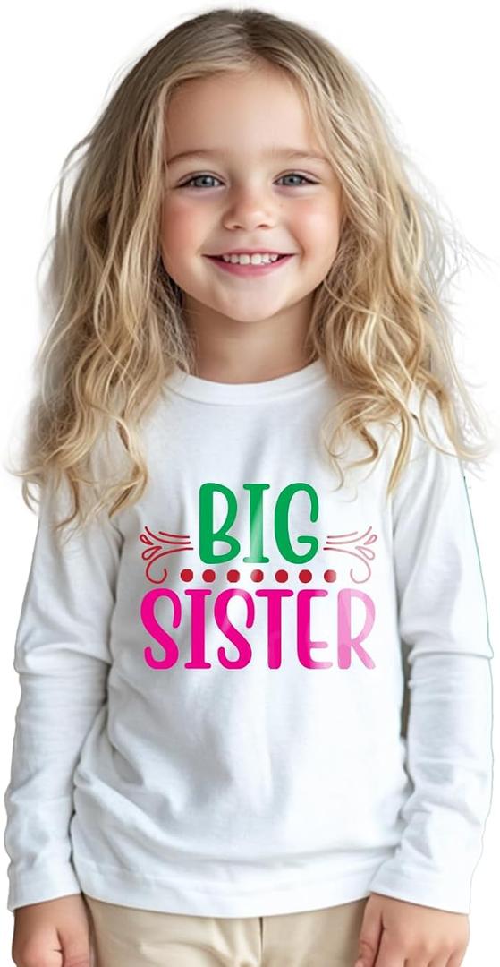 Big Sister Shirts for Girls Gifts Promoted to Big Sister Announcement Shirt Toddler Cut T-Shirt 100