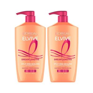 L'Oreal Paris Elvive Dream Lengths Shampoo and Conditioner Set, Seals Split Ends, Hydrating & Strengthening Hair Repair, Fine Castor Oil and Vitamins B3 and B5, 56 Fl Oz Set