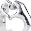 Pink Heart Hands Decor for Living Room Bedroom Bookshelf Coffe Table, Love Centerpieces Aesthetic Statue and Sculpture Boho Wedding Accents Decorations, Knick Knacks Home Decor for Shelves para