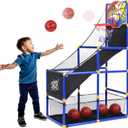 Kiddie Play Toy Basketball Hoop Arcade Game Set | with 4 Balls & Air Pump, Indoor Outdoors Sports Toys for Kids