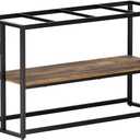 Urban Deco 55-75 Gallon Fish Tank Stand with Power Outlets, 900LBS Capacity Aquarium Stand, Metal Fish Tank Stand Dual-Layer Design Terrarium Stand, Rustic Brown