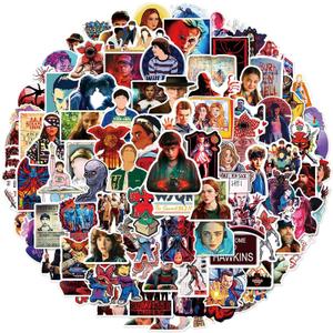 100pcs Stranger Things Season 5 Stickers, Cool Movie Waterproof Vinyl Decal for Adult Teen Kids Laptop, Travel Case, Phone, Bike, Water Bottle, Guitar, Computer, Skateboard