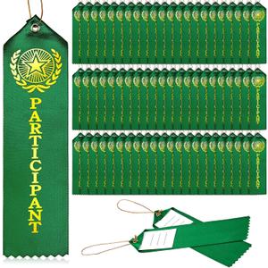 Zonon 75 Pieces Participant Award Ribbons with Event Card, Field Day, 1st Place Ribbons for Staff Coworker Sports Event, Music Contests, Dance Contests, Car Racing Competition, Team Prizes