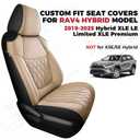 FREESOO Custom Seat Covers for Toyota RAV4 2019 2020 2021 2022 2023 2024 2025 Hybrid XLE LE Limited XLE Premium, RAV4 Leather Car Seat Covers Interior, RAV 4 SUV Accessories Full Set, BlackBeige