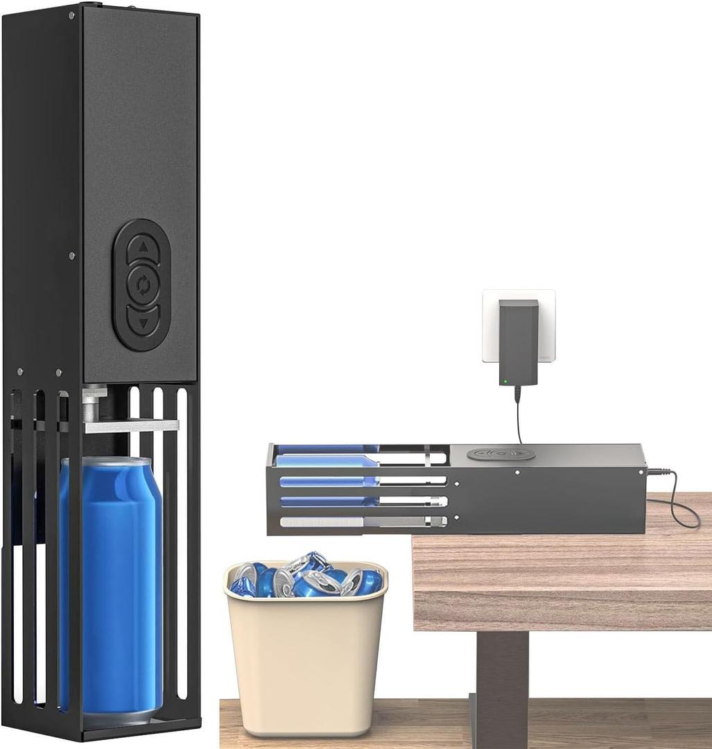 Electric Can Crusher, 12oz/16oz Aluminium Metal Cans Crusher, Wall Mounted, Crusher for Recycling Soda, Beer Cans and Plastic Water Bottles