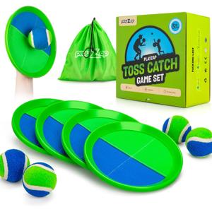 Toss and Catch Ball Set - Indoor Outdoor Toys for Kids Games - Outside Yard Pool Beach Toys for 3 4 5 6 7 8+ Years Old Boys Girls - Classic Birthday Gift - 4 Pack Green