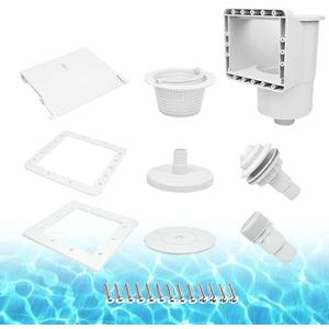 ZAIGANMA Above Ground Pool Skimmer, ABS Standard Thru-Wall Skimmer with Accessory Kit, Swimming Pool Skimmer, Opening Width 6 Inches Fits for All Standard Pool Wall, Replace #SP1091LX, 8940,45-400