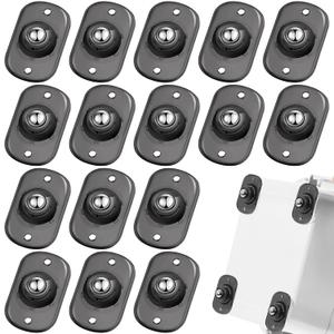 Honoson 16 Pcs Self Adhesive Caster Wheels Appliance Rollers Appliance Sliders for Kitchen 360 Swivel Universal Wheel Mini Small Kitchen (Clear Black with 1 Steel Ball Style)