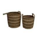 Woven Planter Basket Flower Pot Cover Multifunctional Storage Plant Container for Home Artificial Flowers Patio Dried Flowers 28cmx28cm (23cmx23cm)