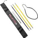 Scuba Choice Hybrid Hawaiian Sling 7-Foot Travel Spearfishing Pole Spear with 3-Prong Tip, Lightweight Fiber & Carbon Build, Adjustable Length, Rubber Sling & Carry Bag, Yellow