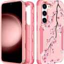 for Samsung Galaxy S23 Case - Women Cute Girls Phone Cover Girly Aesthetic Unique Design Teen Kawaii Plum Flower Heavy Duty Protective Hard Shockproof Military Grade Funda for Galaxy S23 (Blossom)