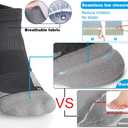 Hylaea No Show Running Athletic Anti-Blister Wicking Coolmax Socks, Seamless Anti-odor (Black)