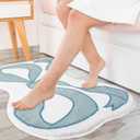 CUANBOZAM Bow-Shaped Bathroom Rug Mat - Handmade Plush Bathmat 30''x24'' (75x60cm) Non-Slip Bow Bathroom Decor for Girls, Coquette Aesthetic Room & Vanity Shaggy Floor Mat (Blue)