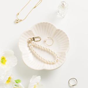 2 x Ring Holder Dish, Key Bowl, Ceramic Jewelry Tray, Trinket Dish, Decorative Plate for Friend Sister Mother Daughter (white)