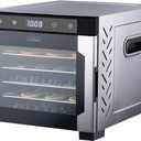 NutriChef Electric Countertop Food Dehydrator Machine - 600-Watt Premium Multi-Tier Meat Beef Jerky Maker Fruit/Vegetable Dryer w/ 6 Stainless Steel Trays, Digital Timer, Temperature Control