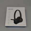 TECKNET Wireless Headset, Bluetooth Headset with Noise Cancelling Microphone - Rechargeable Bluetooth V5.2 Headphones, 50H Playtime & Mic Mute, On Ear Headphones for Trucker/Remote Work/Call Center (Deep Black)