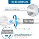 AIZESI Spring Tension Curtain Rod 24 to 46 Inch, White, 1Pcs, Iron, Tension Mounted