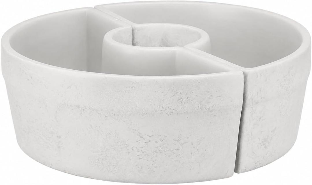 Patio Umbrella Planters Set, White, Country Style, 12"