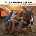 Huskfirm High Back Double Camping Chair 2 Person Camping Chair Low Seat Loveseat Camping Chair Fully Padded Oversized Camping Couch for Adults - Supports 650 LBS with Cup Holders Carry Bag - Blue