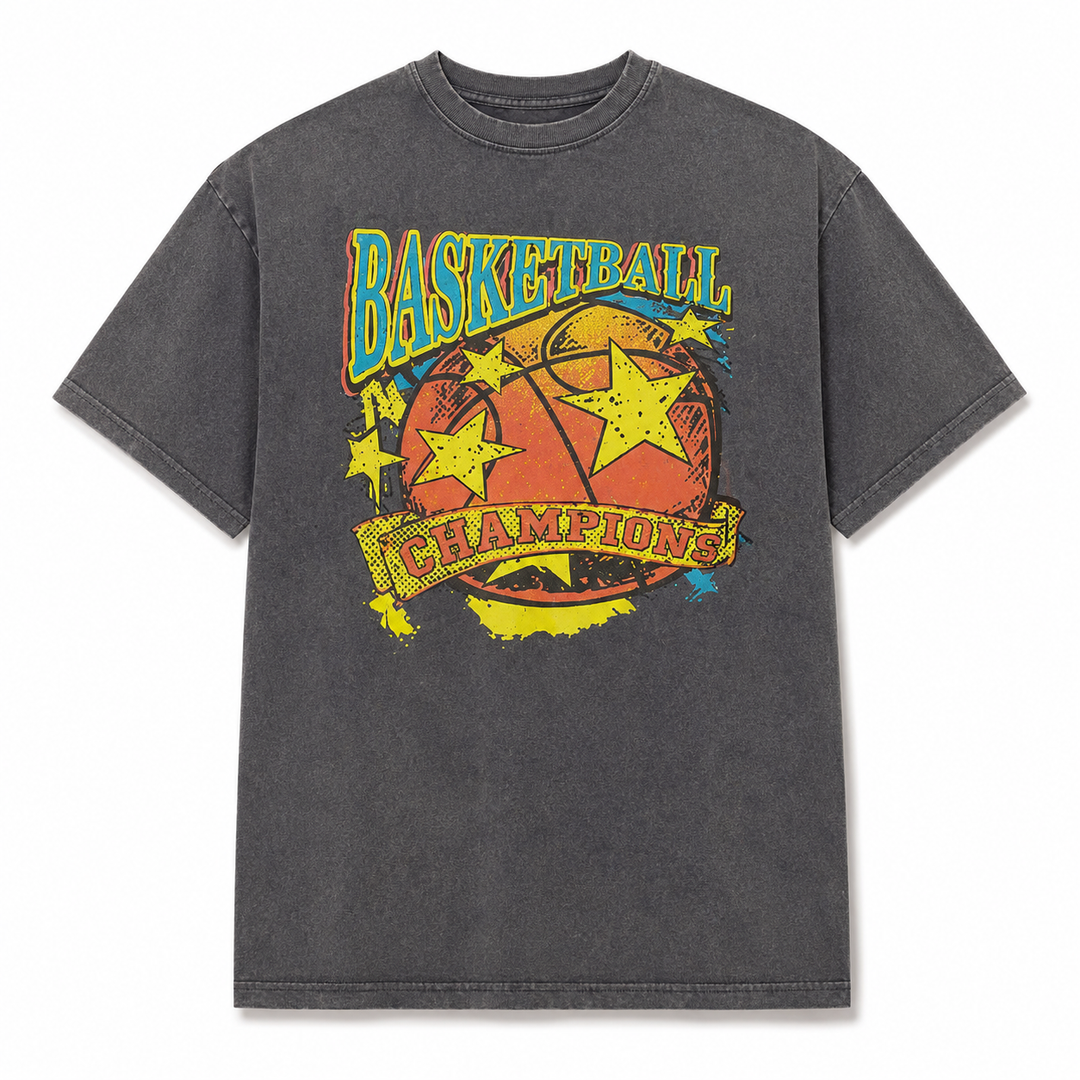 Grey Basketball Champions T-shirt Size M