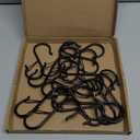 16 Pack Heavy Duty S Hooks with Safety Buckle - S Shaped Hooks for Hanging Plants, Clothes, Kitchen Utensils, Bags (Black)