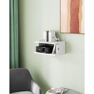 Projector Shelf for Wall, Floating Projector Wall Mount, Game Shelf for Xbox one S/X Series S, Holder Stand Accessories White