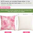 RABUSOFA Easter Pillow Covers 18x18 inch Set of 2 Easter Decorations for Home Pink Rabbit Throw Pillows for Bedroom Sofa Holiday Festivals Home Decor